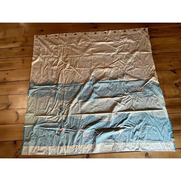 Pottery Barn Kids Dr Seuss One Fish 2 Fish Red Fish Blue Shower Curtain(Retired - Picture 3 of 4